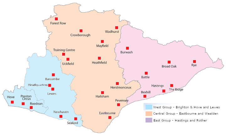 Groups & Community Fire Stations Map