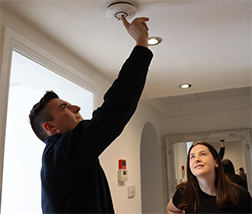 Home Safety Visit Fitting a Smoke Alarm
