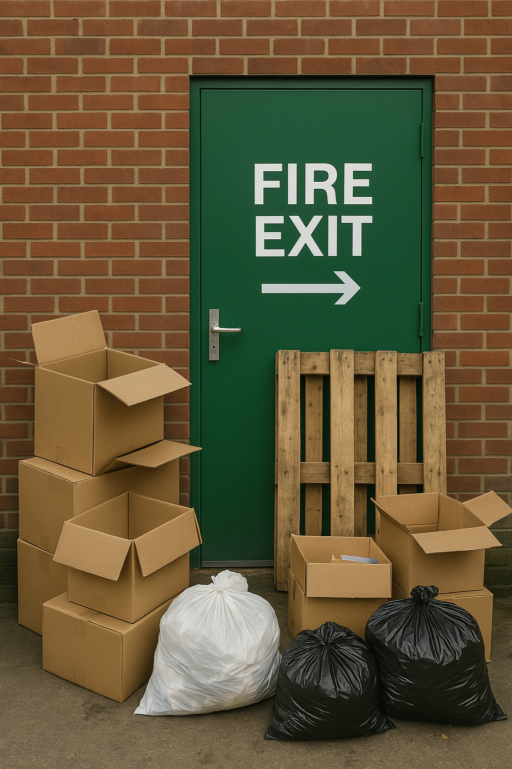 Blocked fire exit